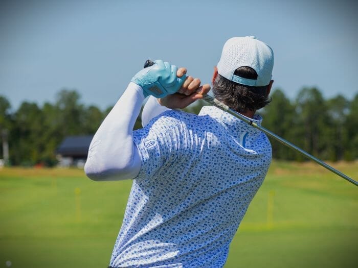 Picture of Golf player swinging a golf club