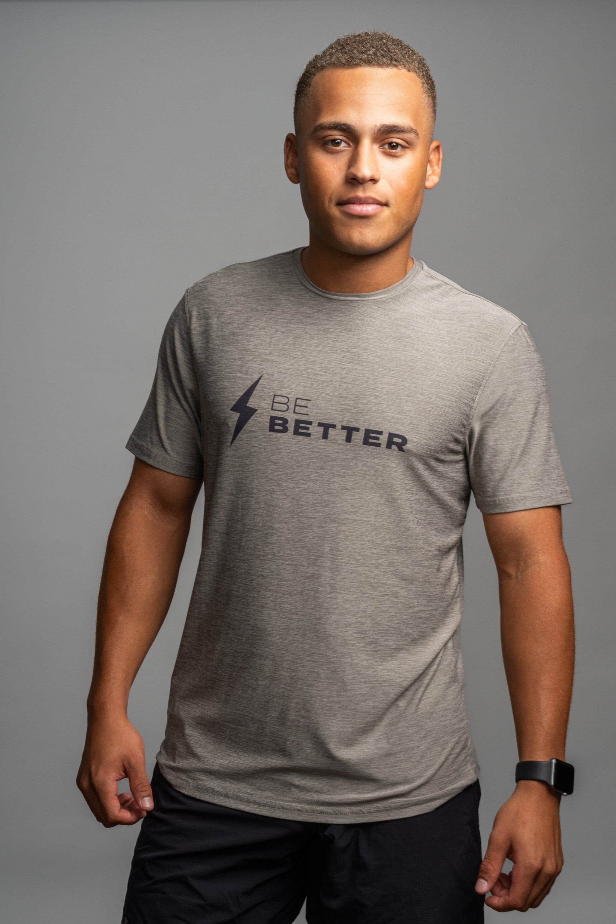 SuperSoft "BE BETTER" Short Sleeve Shirt - Grey- thumb 1