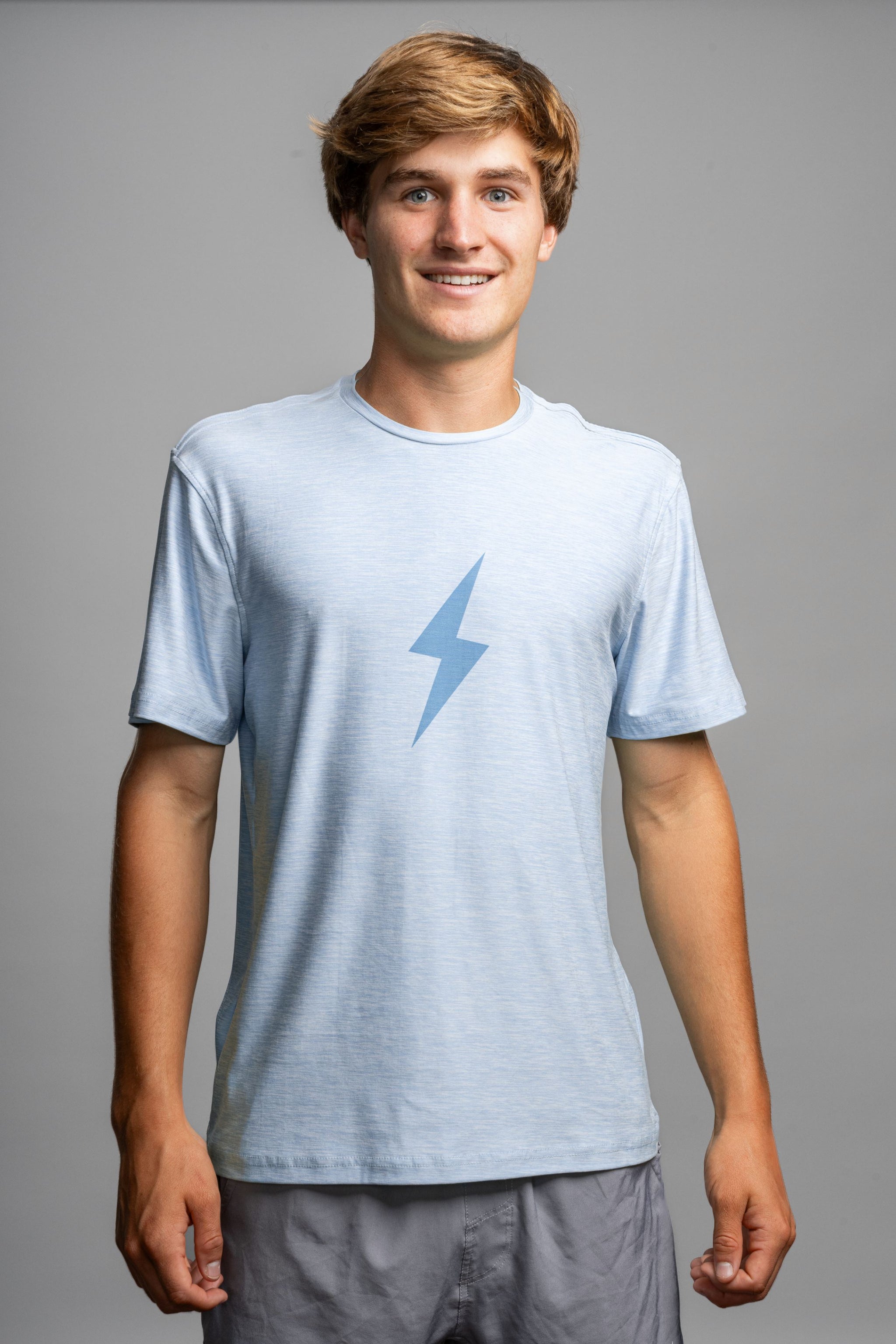 SuperSoft BOLT Short Sleeve Shirt - Baby Blue- quickbuy