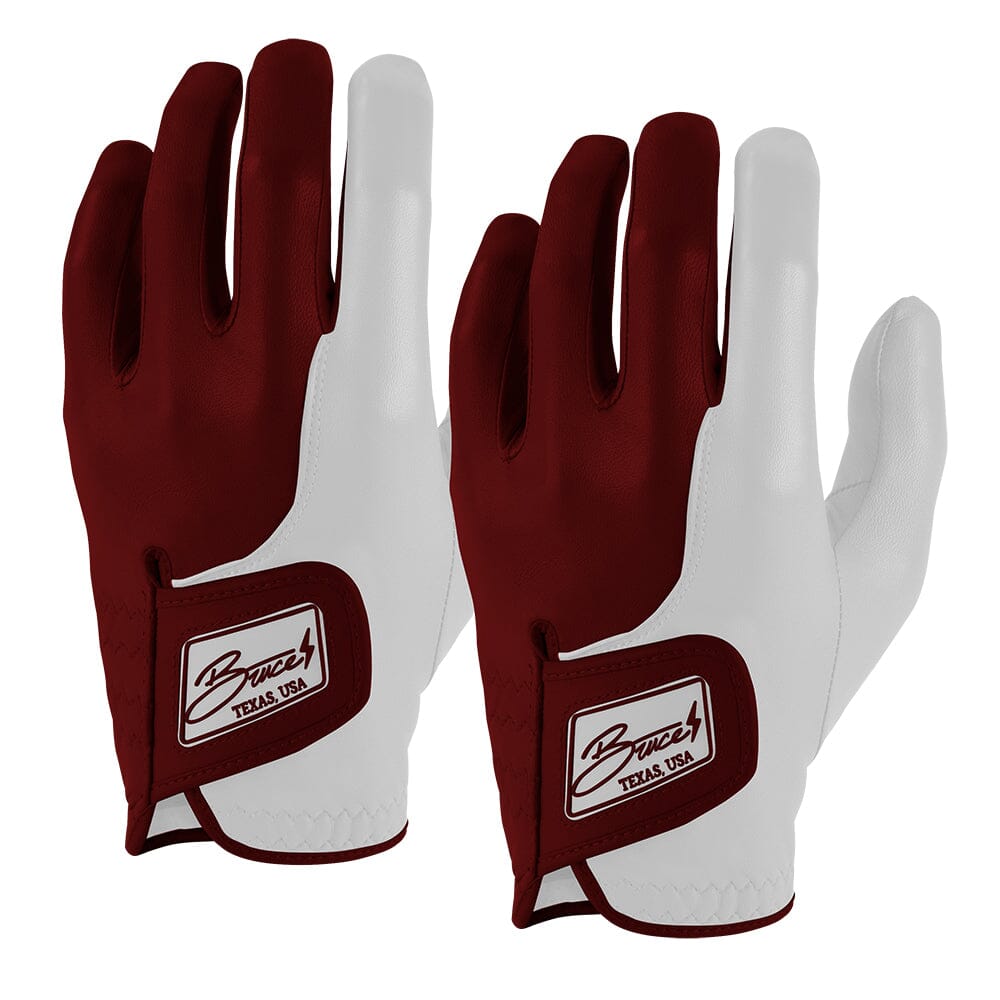Bear Series Golf Gloves (On Left, 2-Pack) - College Station Maroon- quickbuy