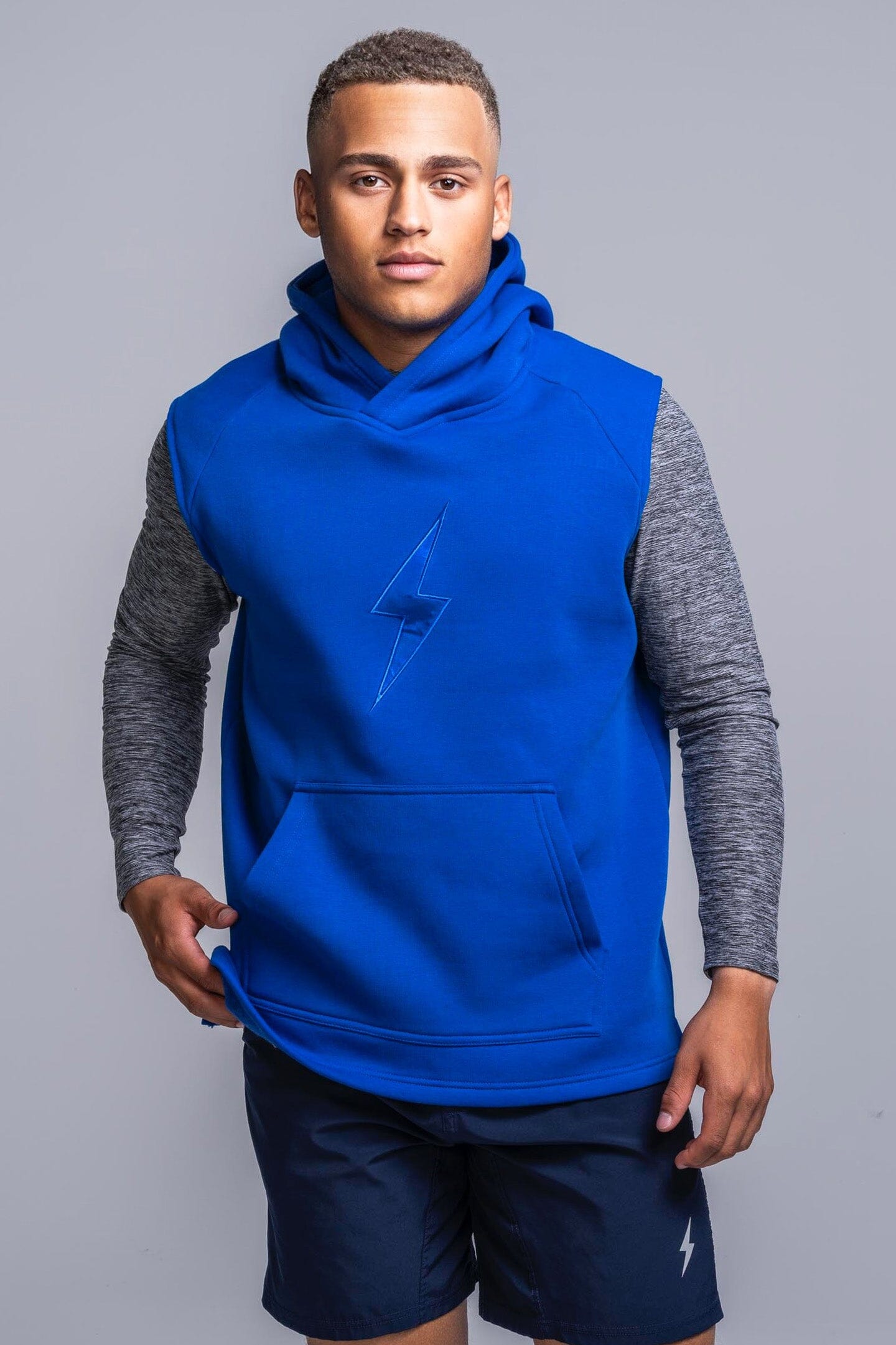 BOLT Sleeveless Hoodie - Royal/Royal Bolt- thumb 3