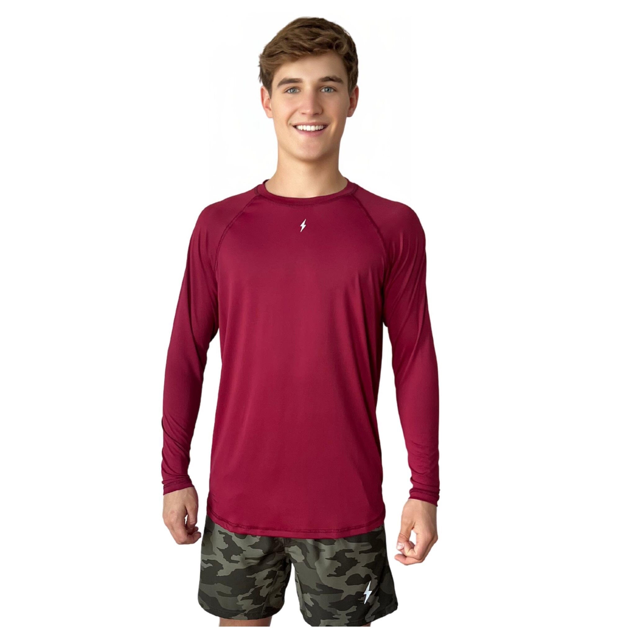 Performance Long Sleeve Shirt - Maroon- quickbuy