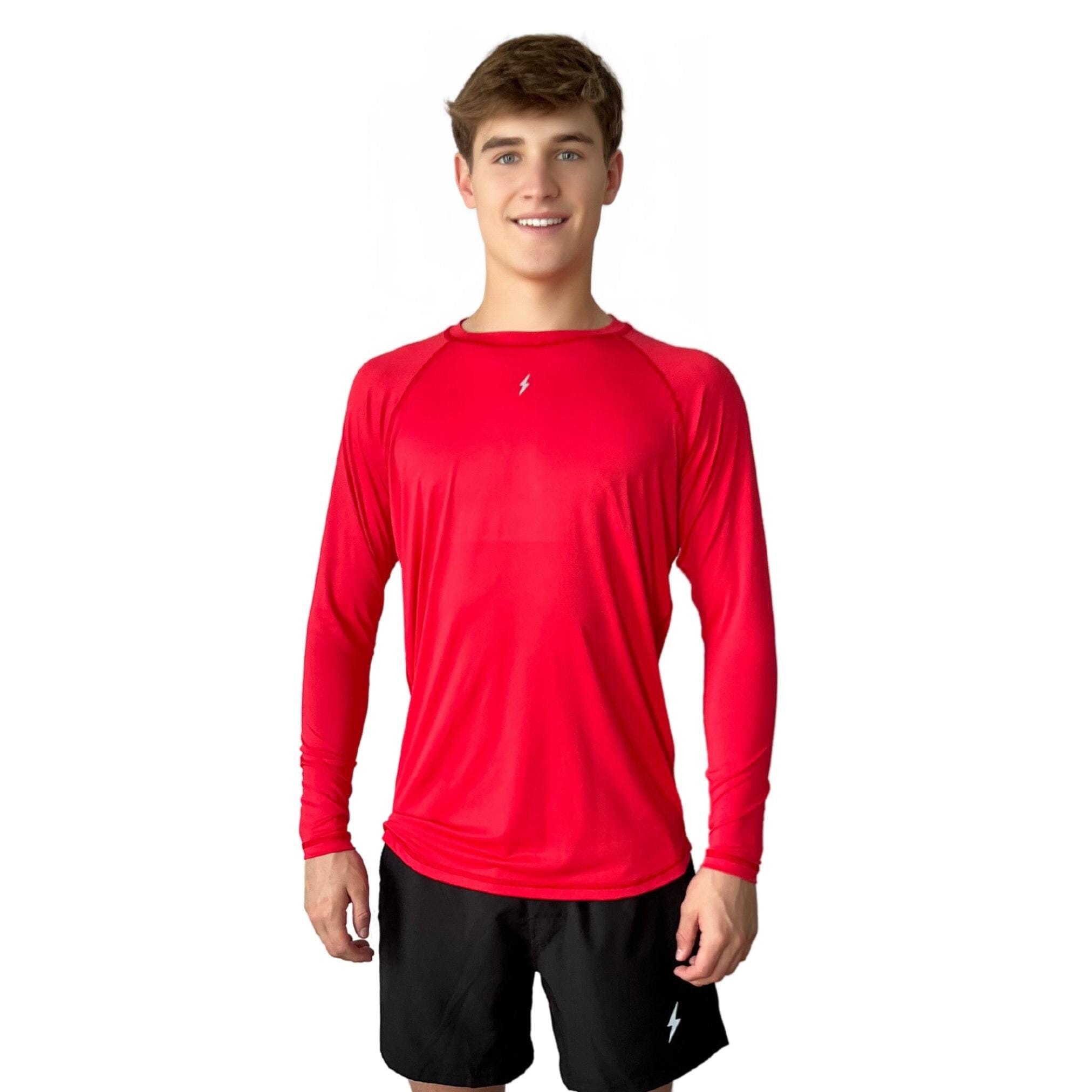 Performance Long Sleeve Shirt - Red- thumb 1