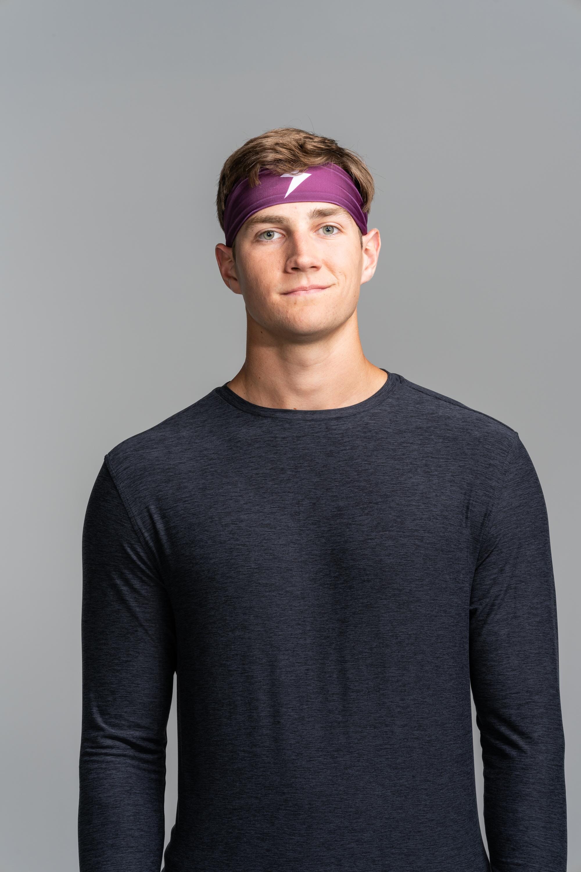 Performance Wide Headband - Maroon- thumb 2