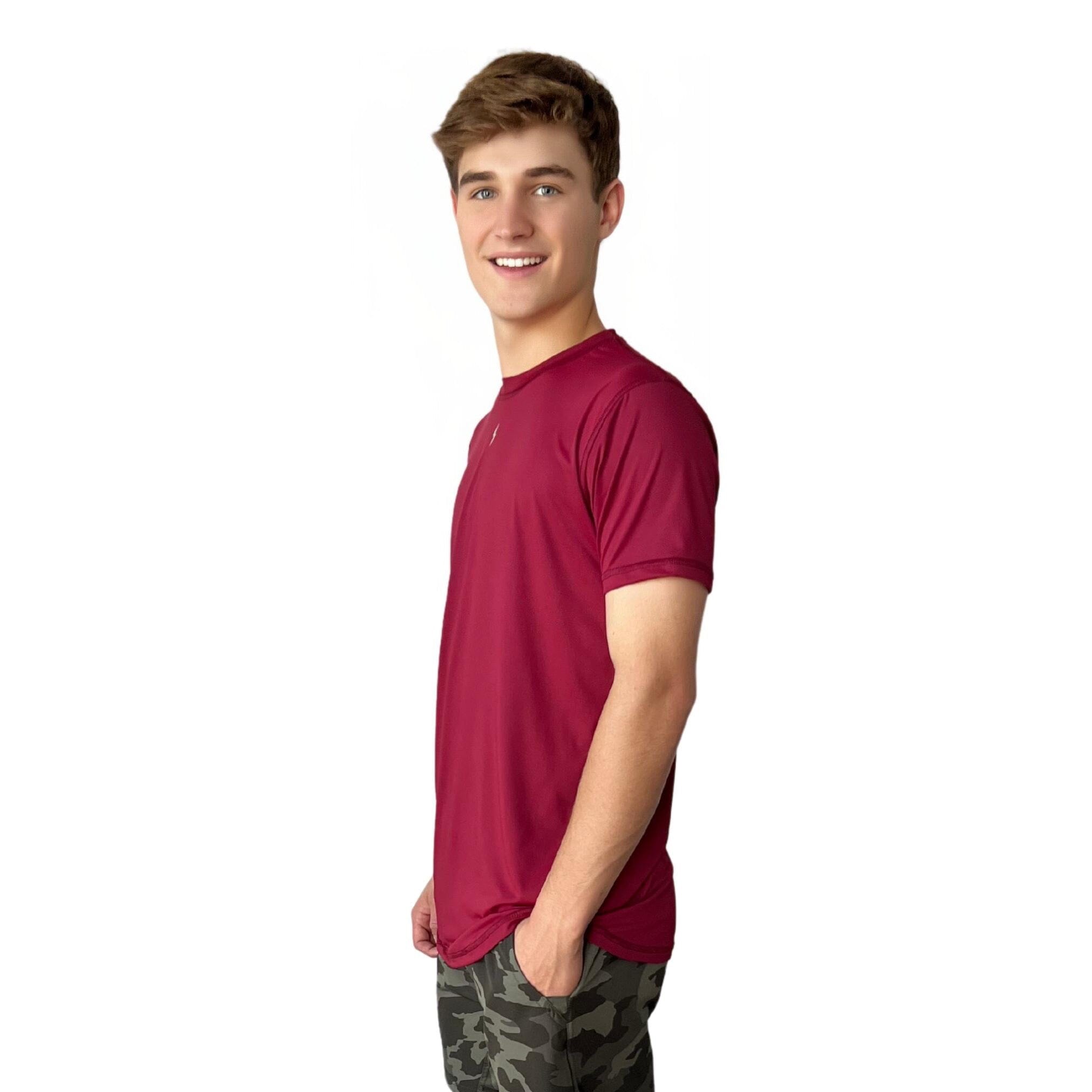 Performance Short Sleeve Shirt - Maroon- quickbuy