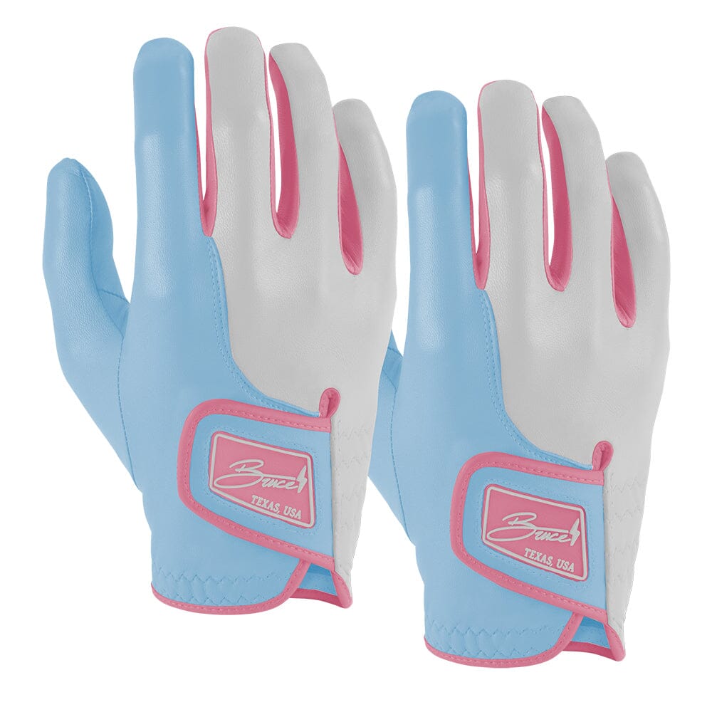 Bryan Bros Creator Series Golf Gloves (On Right, 2-Pack) - Baby Blue/Pink- quickbuy