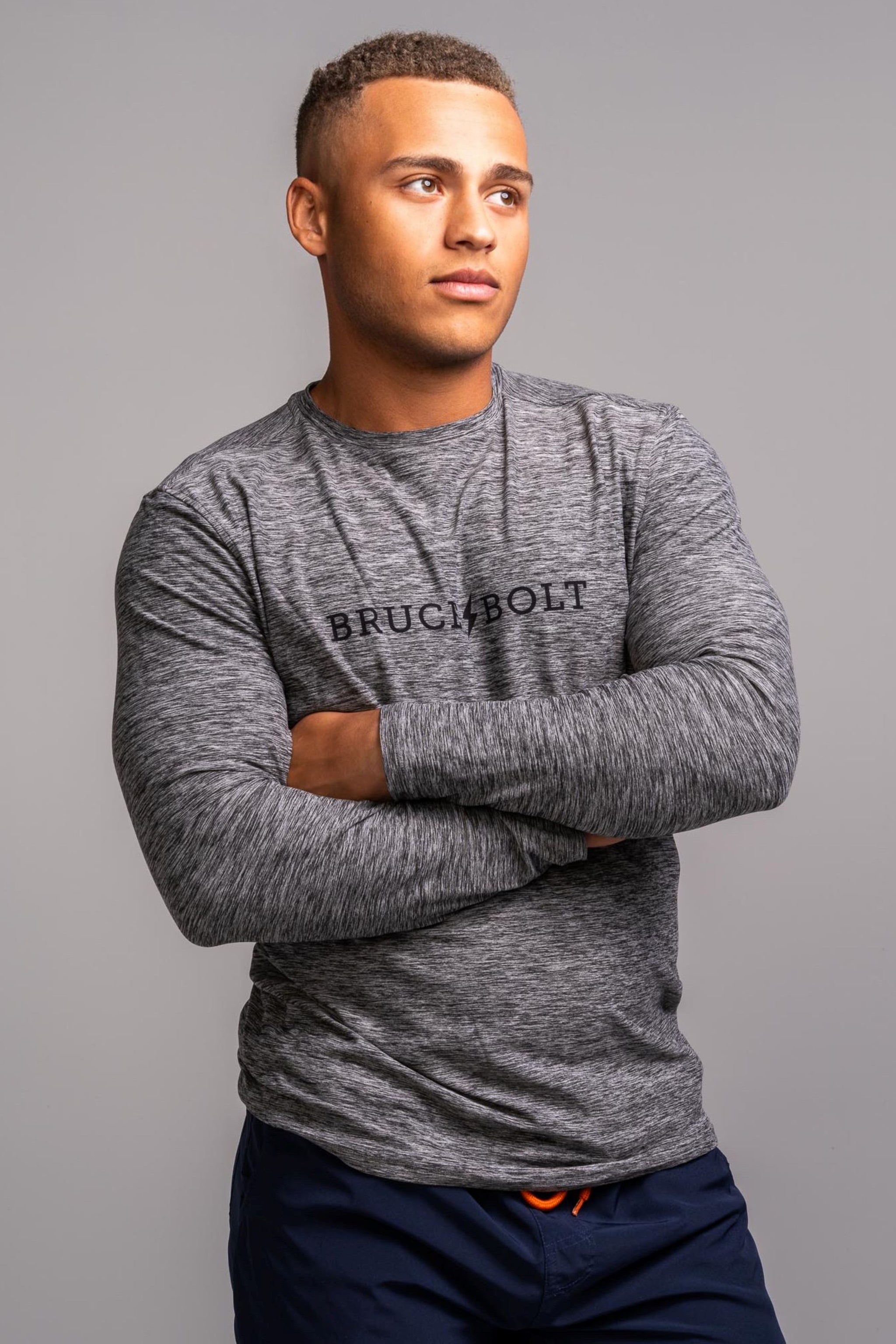 SuperSoft "BRUCE BOLT" Long Sleeve Shirt - Grey- quickbuy