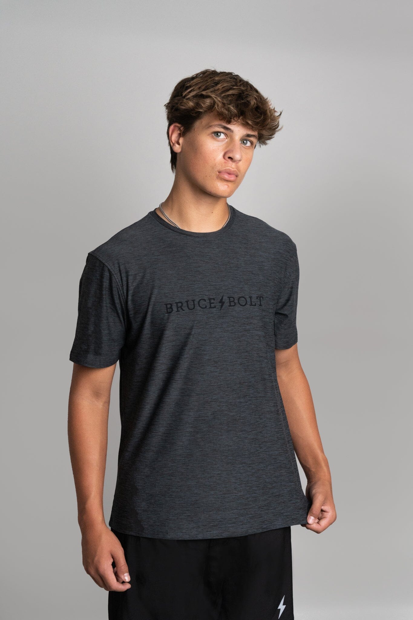 "BRUCE BOLT" SuperSoft T-Shirt - Charcoal- thumb 1