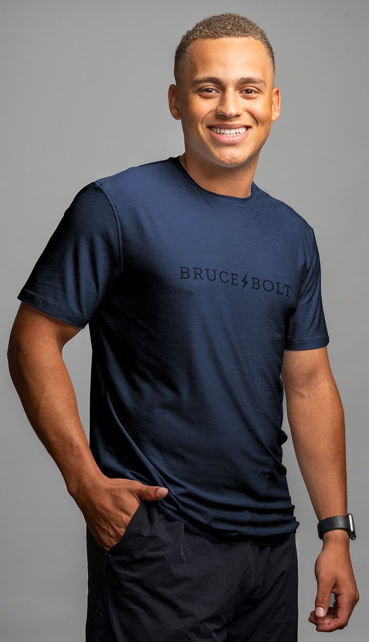 SuperSoft "BRUCE BOLT" Short Sleeve Shirt - Navy- quickbuy