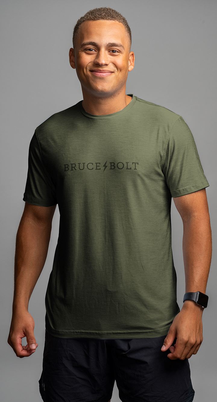 SuperSoft "BRUCE BOLT" Short Sleeve Shirt - Olive Green- quickbuy