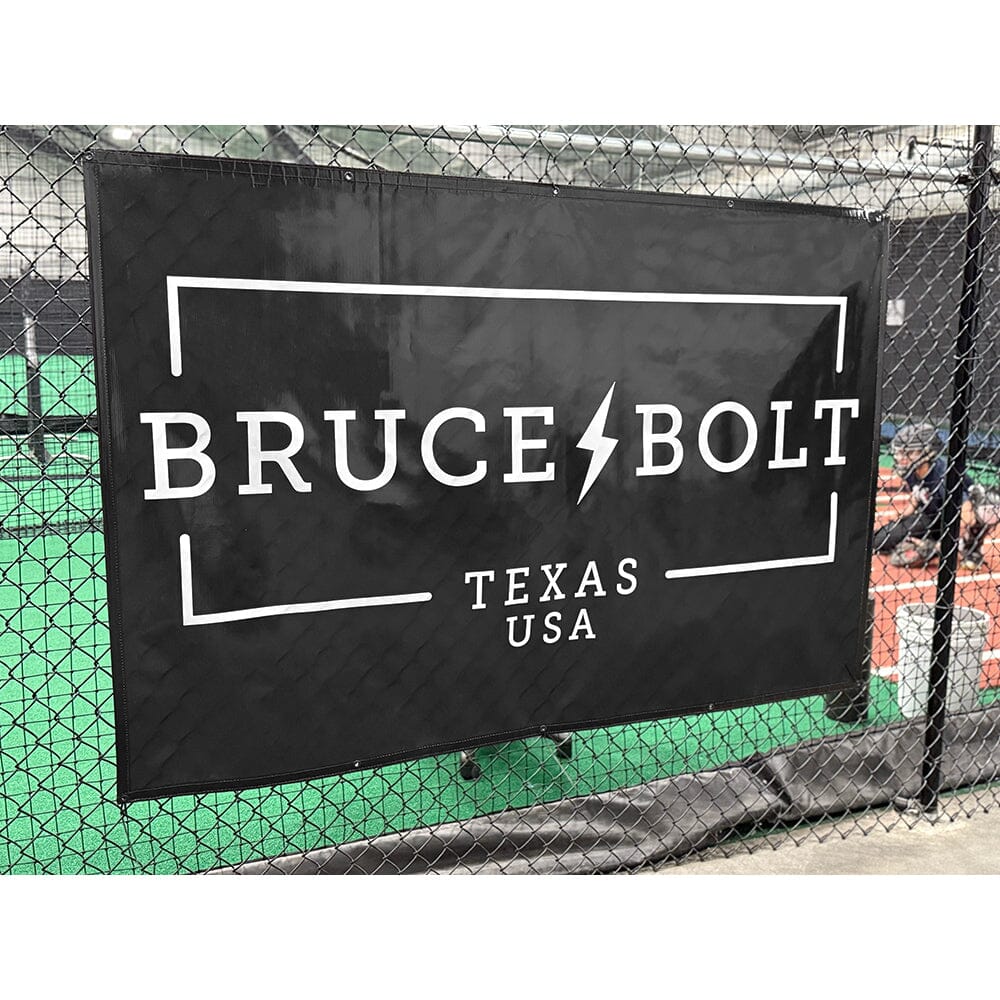 "BRUCE BOLT" Fence Banner (4' X 6') - Black- quickbuy