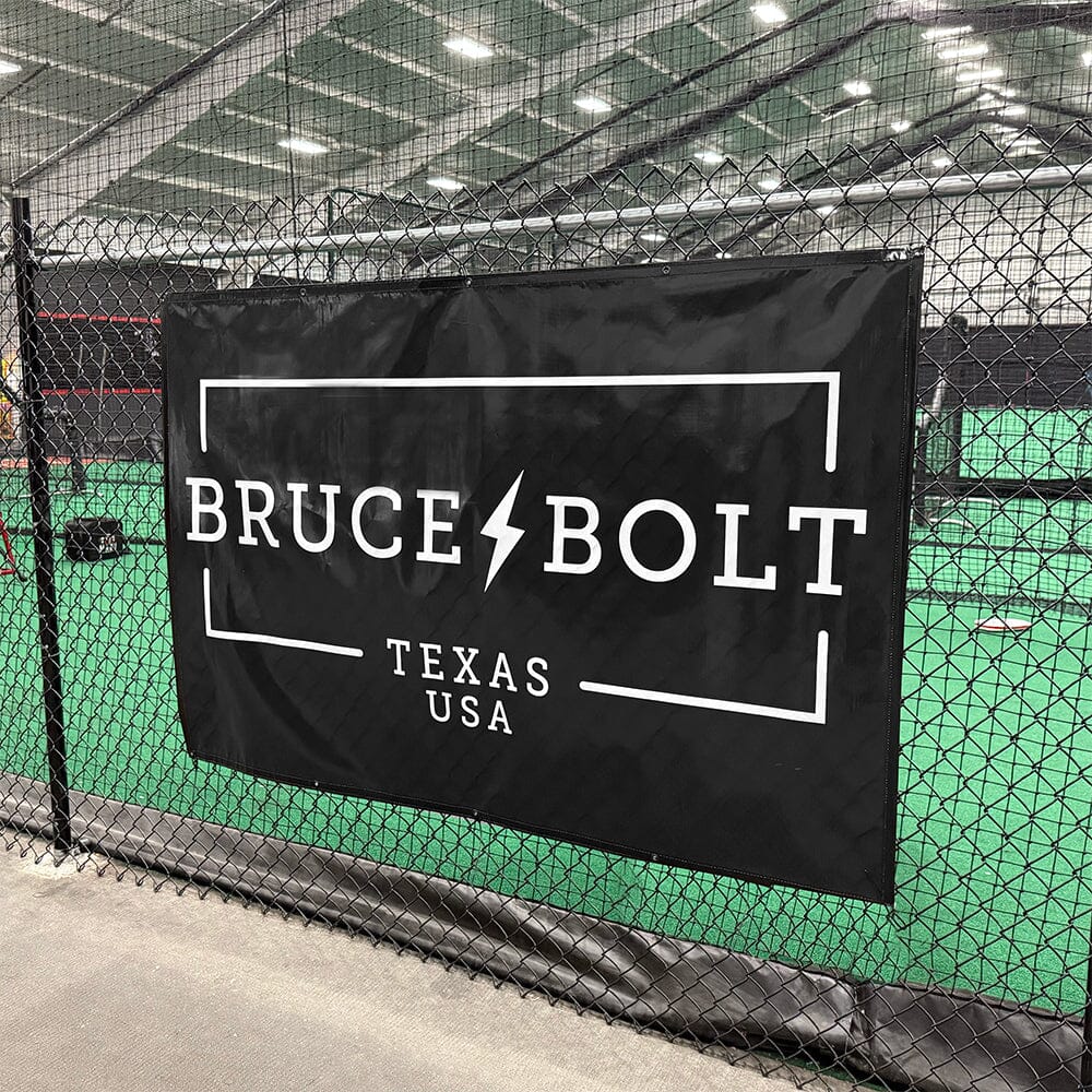"BRUCE BOLT" Fence Banner (4' X 6') - Black- thumb 3