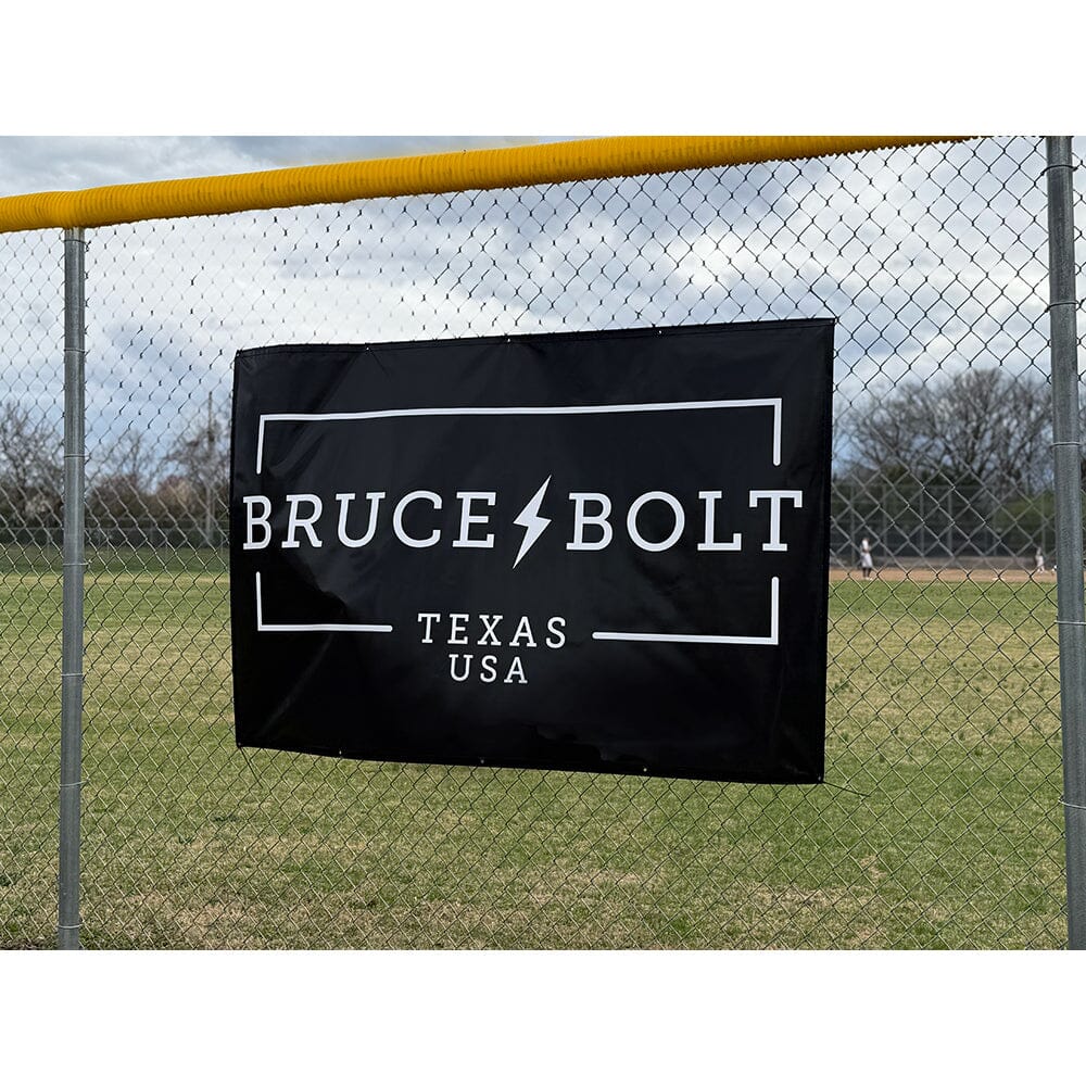 "BRUCE BOLT" Fence Banner (4' X 6') - Black- thumb 5