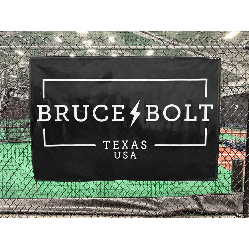 "BRUCE BOLT" Fence Banner (4' X 6') - Black- quickbuy