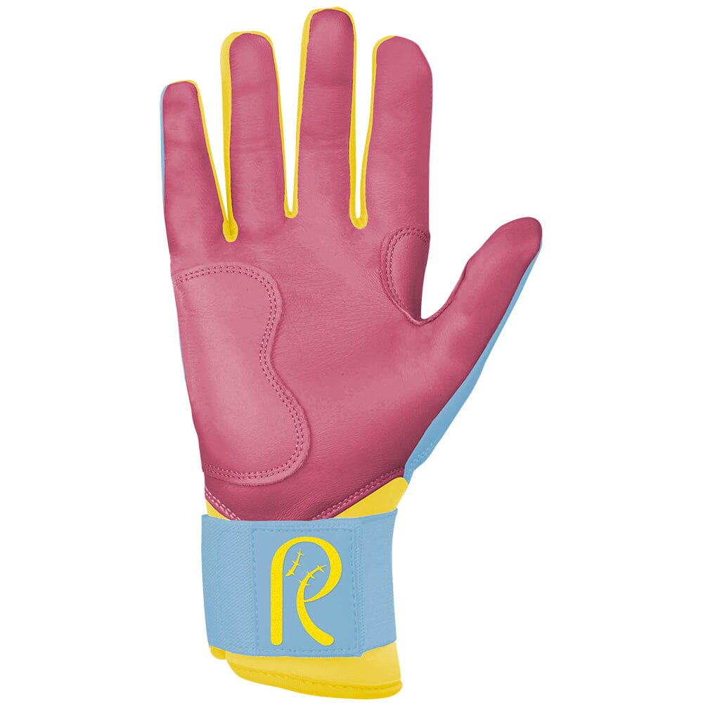 Coach RAC Creator Series Long Cuff Batting Gloves - Baby Blue/Yellow- quickbuy