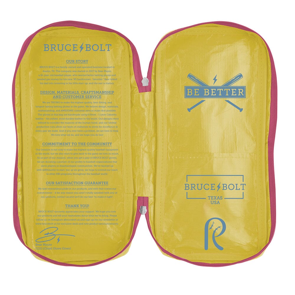 Coach RAC Creator Series Long Cuff Batting Gloves - Baby Blue/Yellow- thumb 7