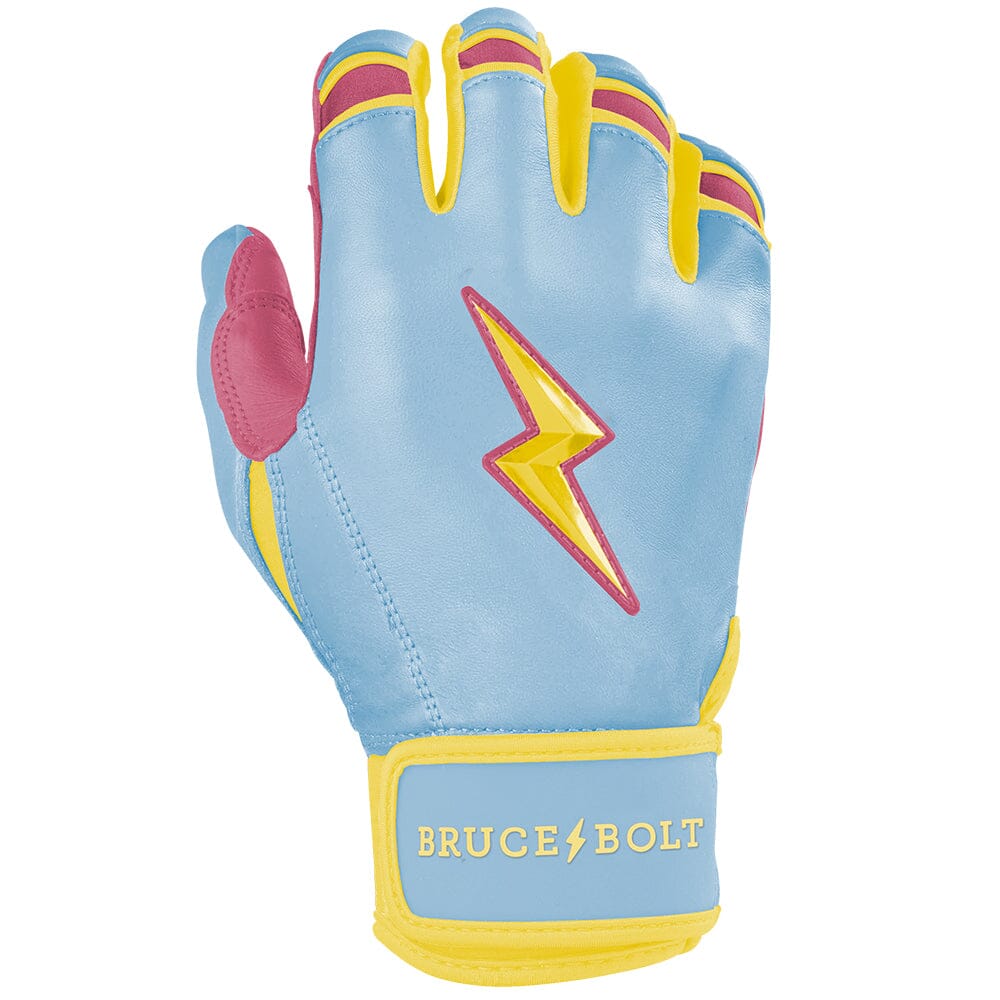 Coach RAC Creator Series Short Cuff Batting Gloves - Baby Blue/Yellow- thumb 4