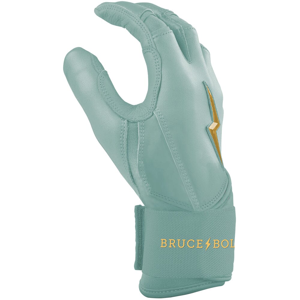 King of JUCO Creator Series Long Cuff Batting Gloves - Mint/Gold- thumb 6