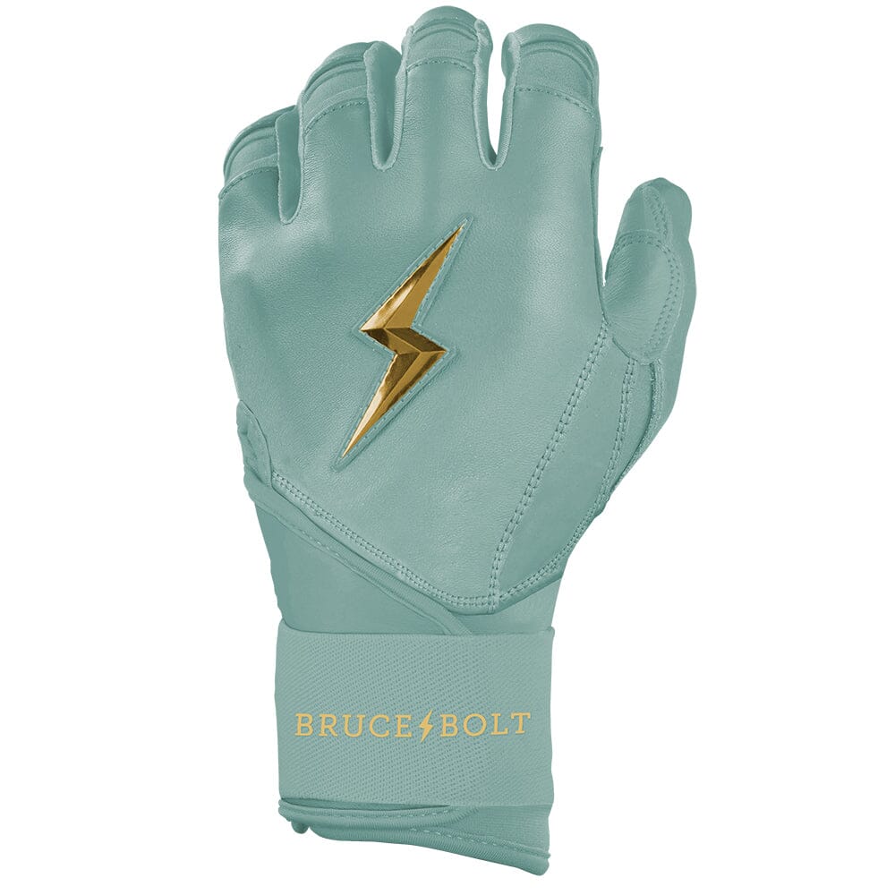 King of JUCO Creator Series Long Cuff Batting Gloves - Mint/Gold- thumb 4
