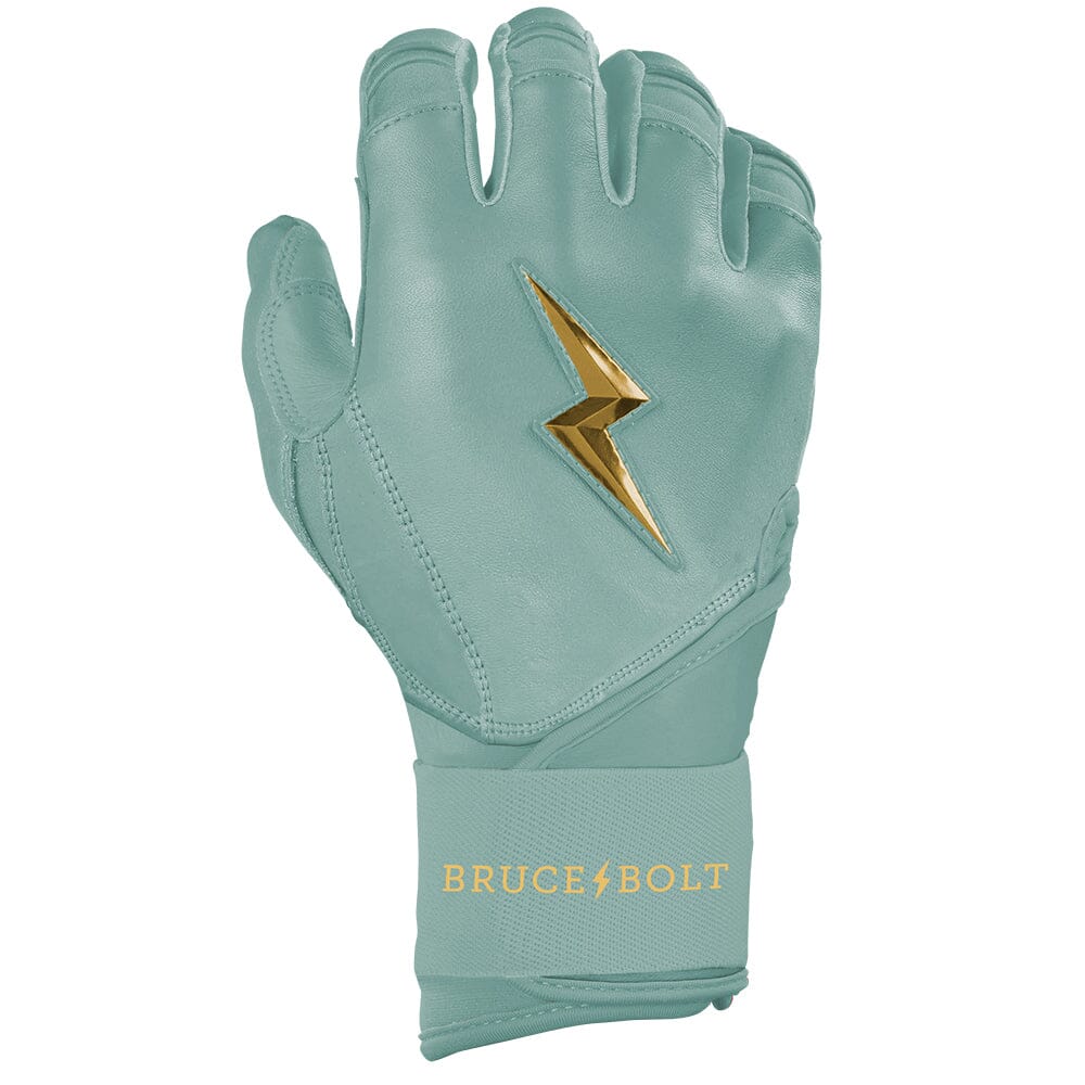 King of JUCO Creator Series Long Cuff Batting Gloves - Mint/Gold- thumb 5