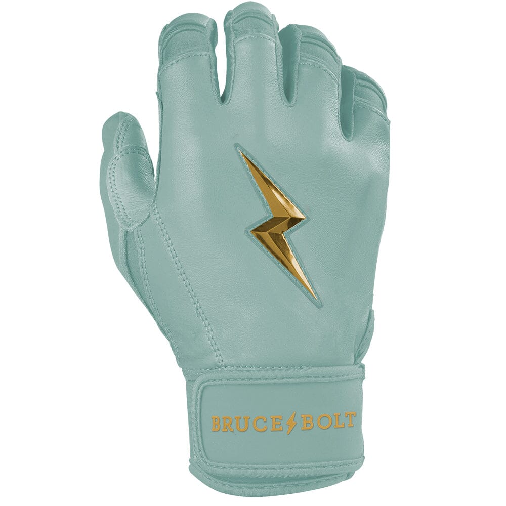 King of JUCO Creator Series Short Cuff Batting Gloves - Mint/Gold- thumb 4