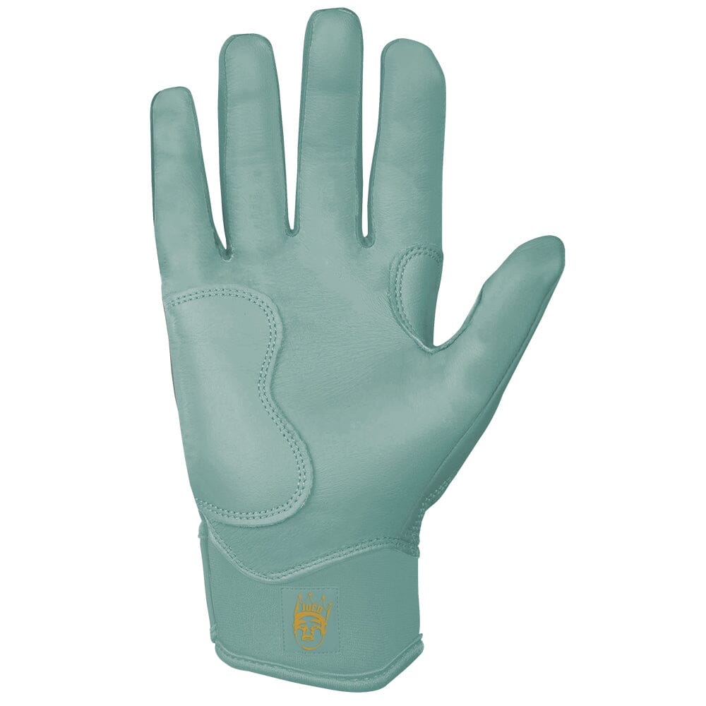 King of JUCO Creator Series Short Cuff Batting Gloves - Mint/Gold- quickbuy