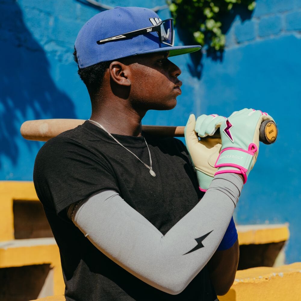 Fernando Tatis Jr. Signature Series Short Cuff Batting Gloves - Mint/Pink- thumb 7