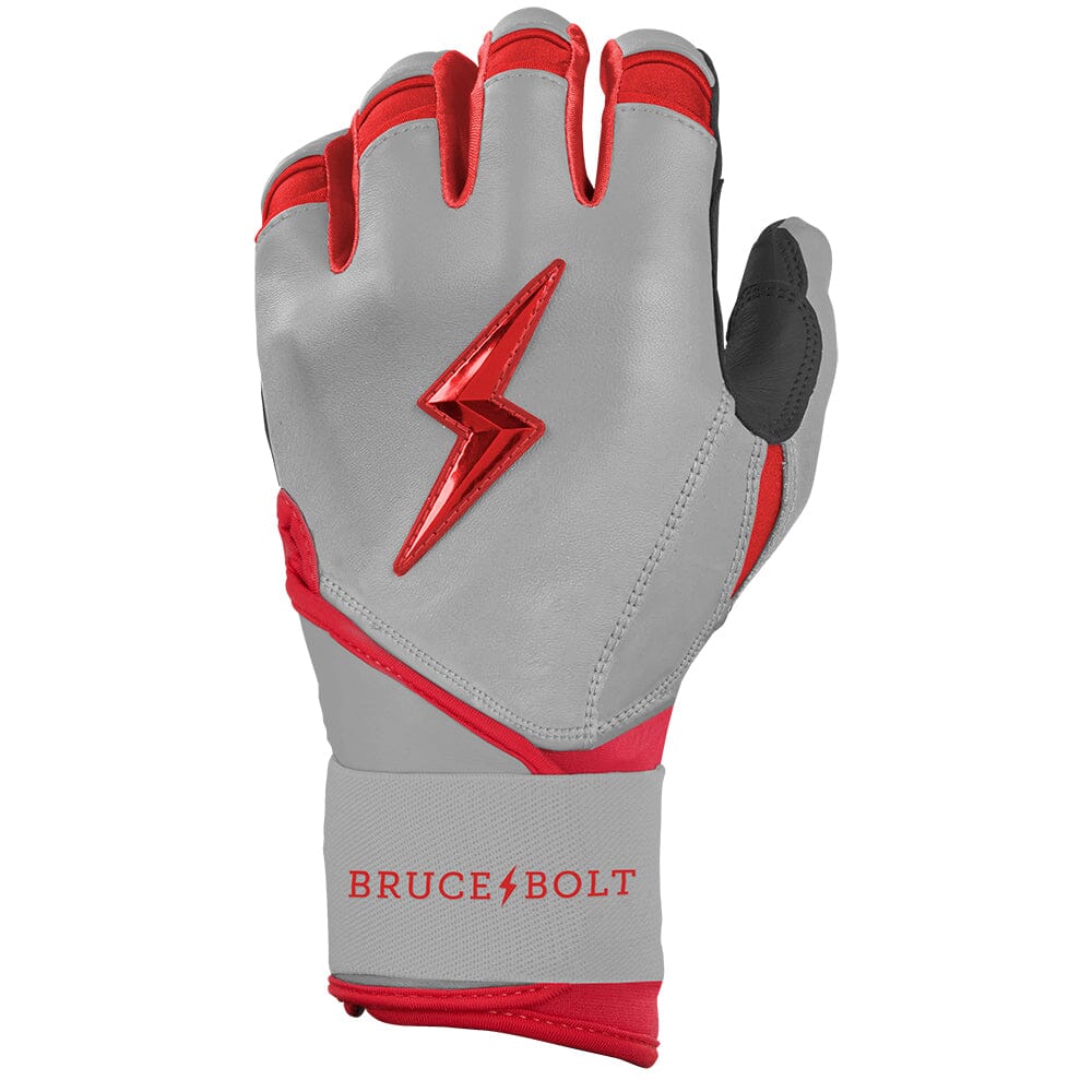 Grey Series Long Cuff Batting Gloves - Red- thumb 3