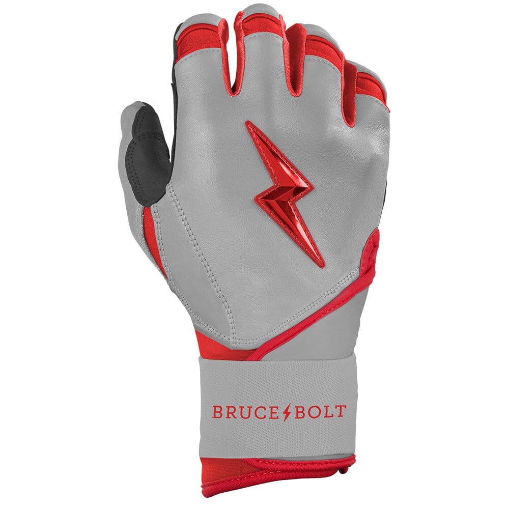 Grey Series Long Cuff Batting Gloves - Red- thumb 4