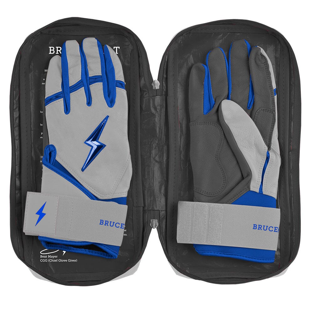 Grey Series Long Cuff Batting Gloves - Royal Blue- thumb 6