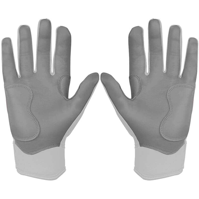 Personalized Chrome Series Short Cuff Batting Gloves - White- quickbuy