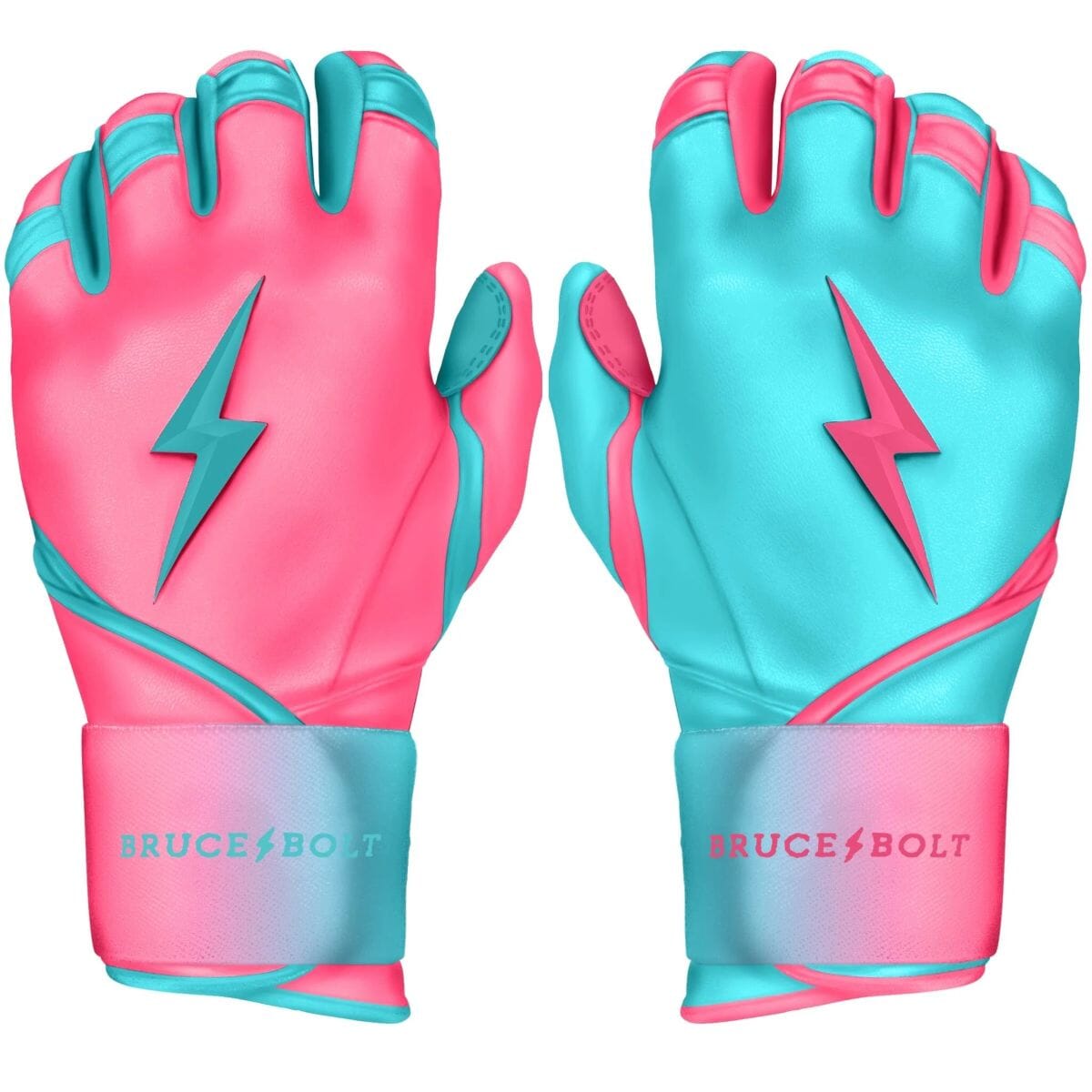 Personalized Max Clark Signature Series Long Cuff Batting Gloves - Pink/Teal- quickbuy