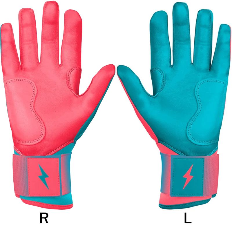 Personalized Max Clark Signature Series Long Cuff Batting Gloves - Pink/Teal- quickbuy