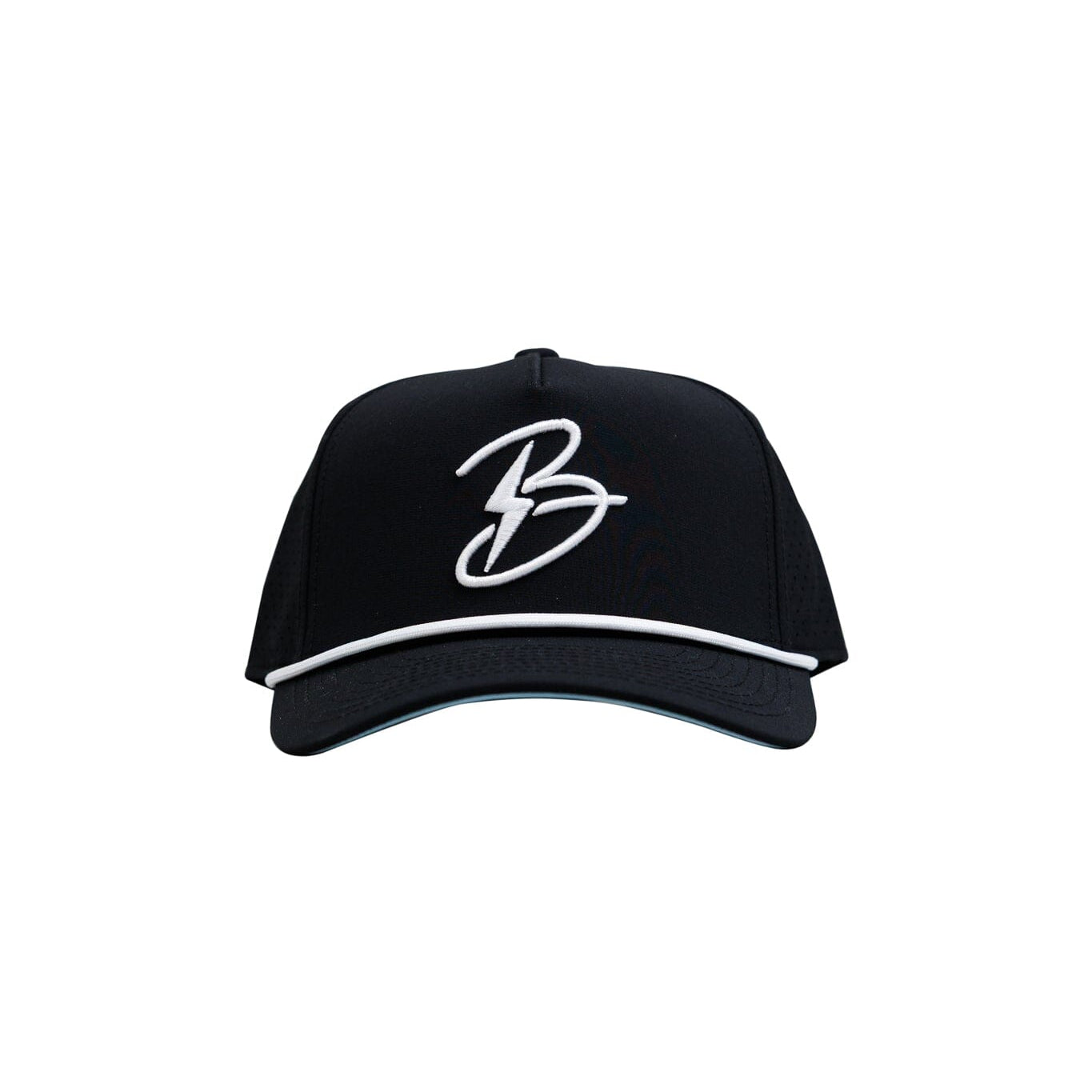 "Flying B" Pre-Curved Golf Rope Hat - Black- quickbuy