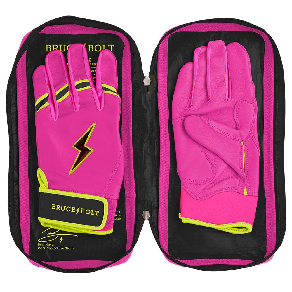 Bear Series Short Cuff Batting Gloves | Pink Lightning- thumb 6