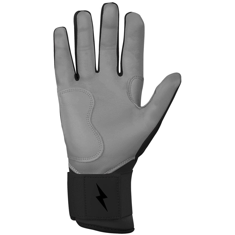 Chrome Series Long Cuff Batting Gloves - Black- quickbuy