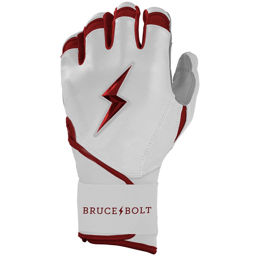 Chrome Series Long Cuff Batting Gloves - Maroon- thumb 3