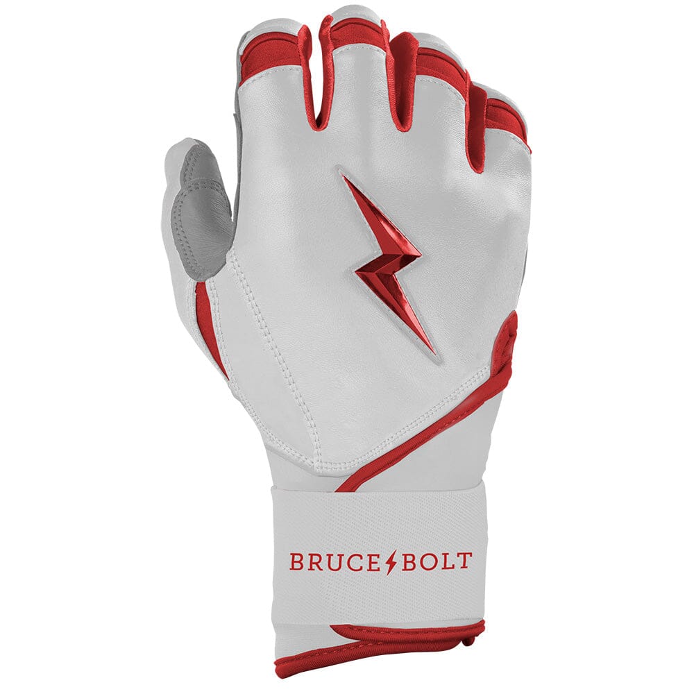 Chrome Series Long Cuff Batting Gloves - Red- thumb 4