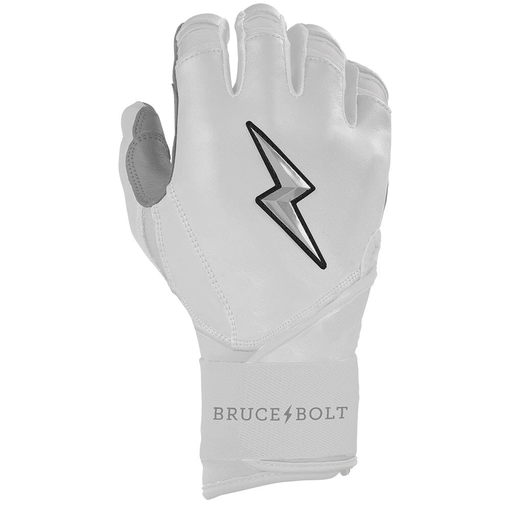 Chrome Series Long Cuff Batting Gloves - White- thumb 4