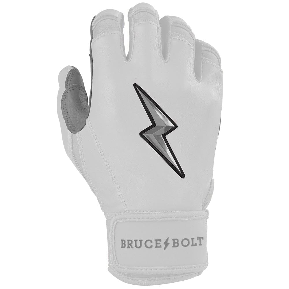 Chrome Series Short Cuff Batting Gloves - White- thumb 4