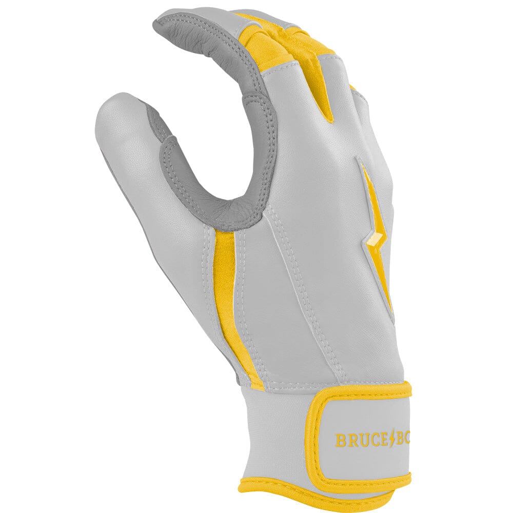 Chrome Series Short Cuff Batting Gloves - Yellow- thumb 5