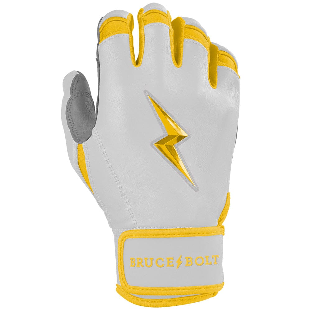 Chrome Series Short Cuff Batting Gloves - Yellow- thumb 4