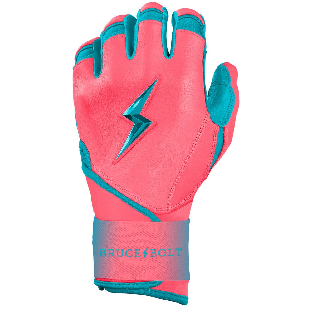Max Clark Signature Series Long Cuff Batting Gloves - Pink/Teal- thumb 4