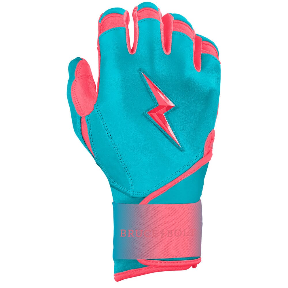 Max Clark Signature Series Long Cuff Batting Gloves - Pink/Teal- thumb 5