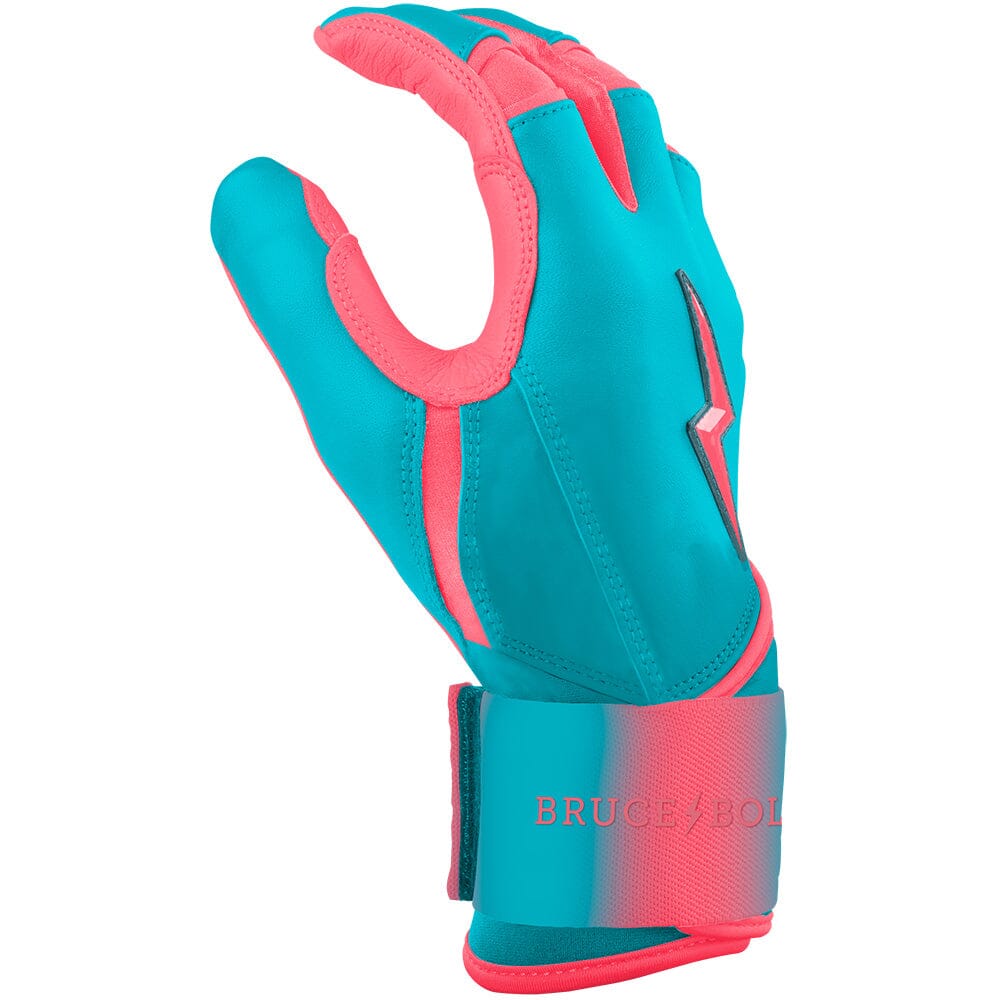 Max Clark Signature Series Long Cuff Batting Gloves - Pink/Teal- thumb 7