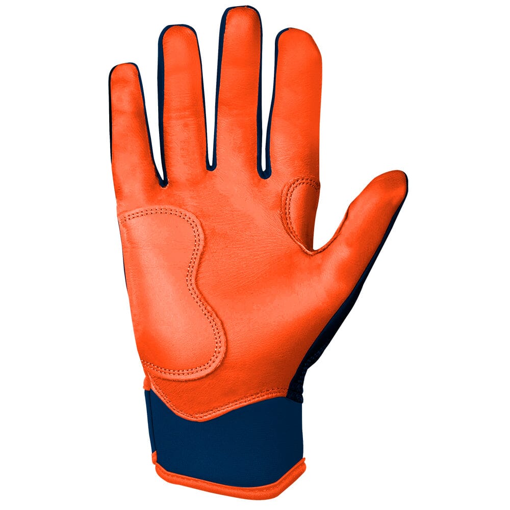Max Clark Signature Series Short Cuff Batting Gloves - Navy/Orange- thumb 4