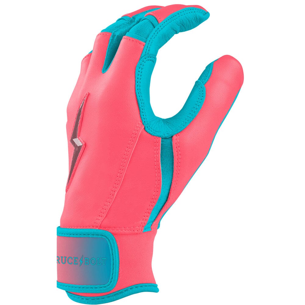 Max Clark Signature Series Short Cuff Batting Gloves - Pink/Teal- thumb 6