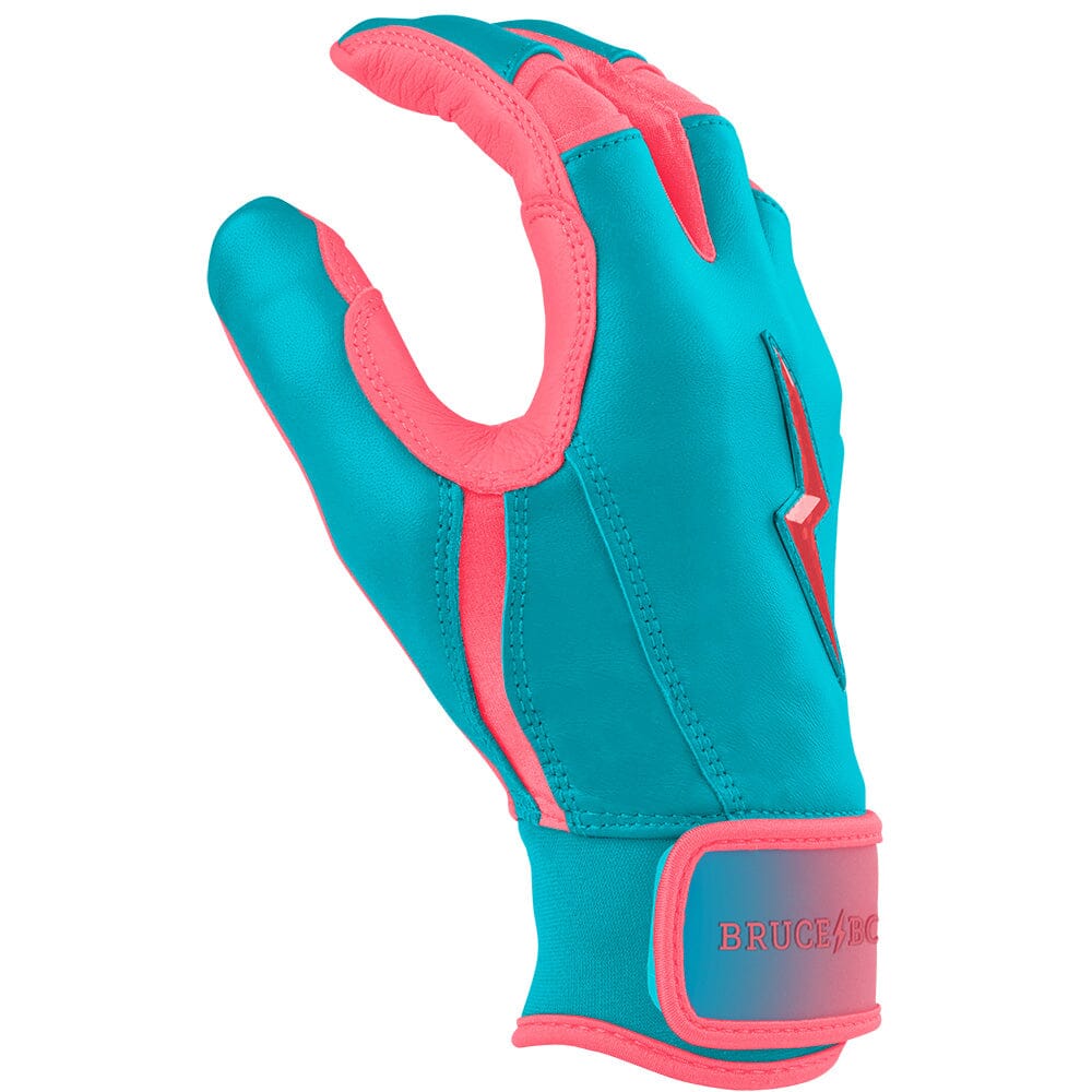 Max Clark Signature Series Short Cuff Batting Gloves - Pink/Teal- thumb 7