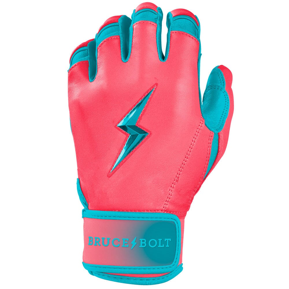 Max Clark Signature Series Short Cuff Batting Gloves - Pink/Teal- thumb 4