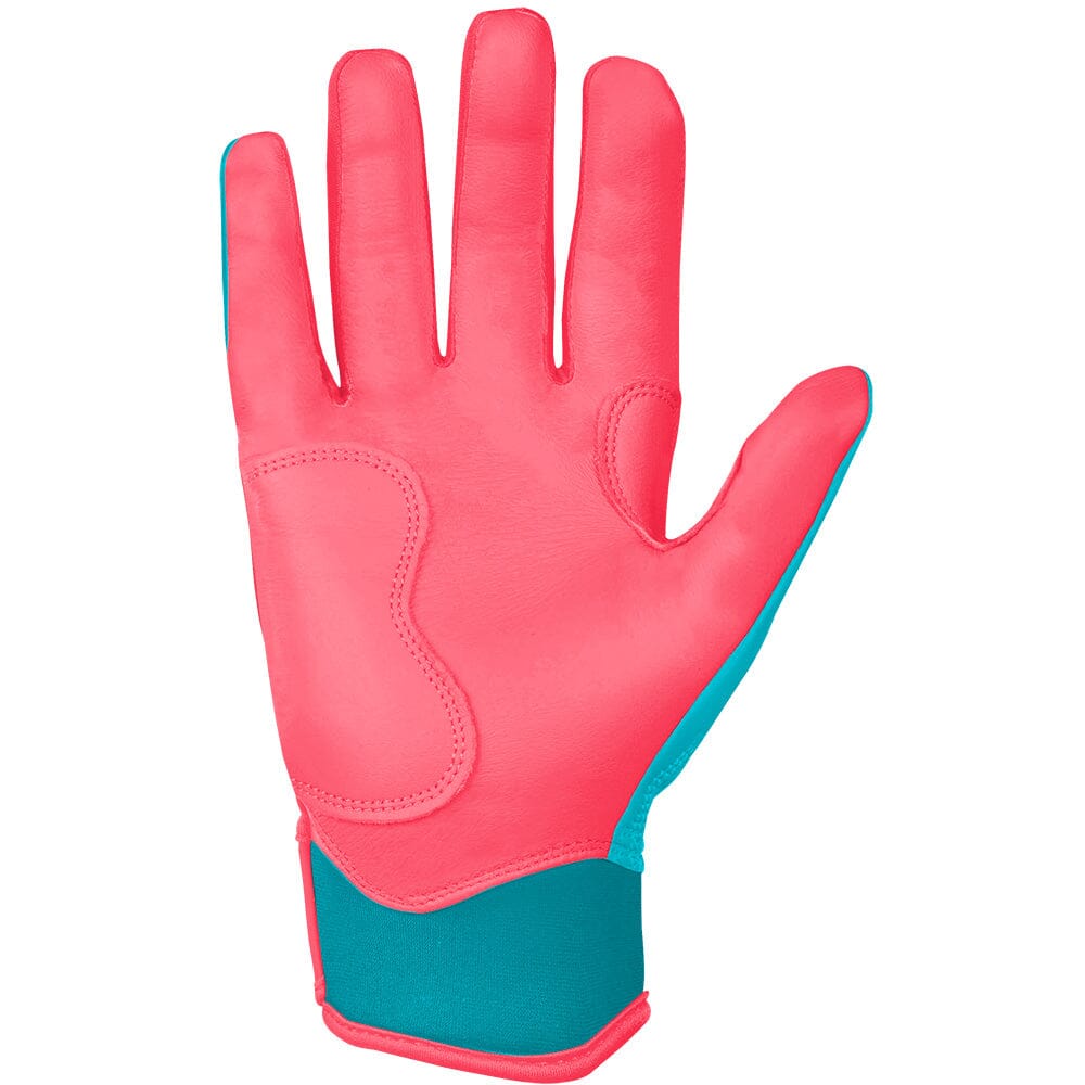 Max Clark Signature Series Short Cuff Batting Gloves - Pink/Teal- thumb 3